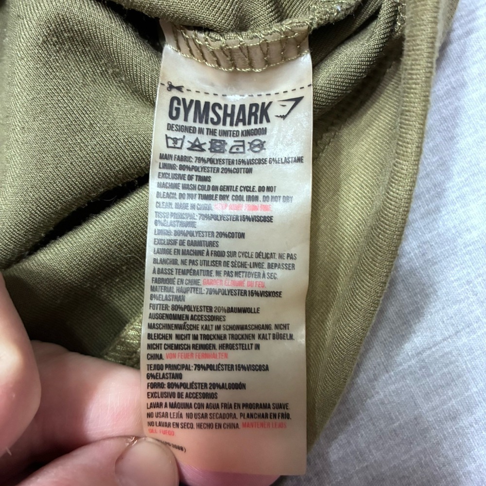 Gymshark Cropped Hoodie Womens Small Green Black Full Zip Hood Athletic - Picture 8 of 10